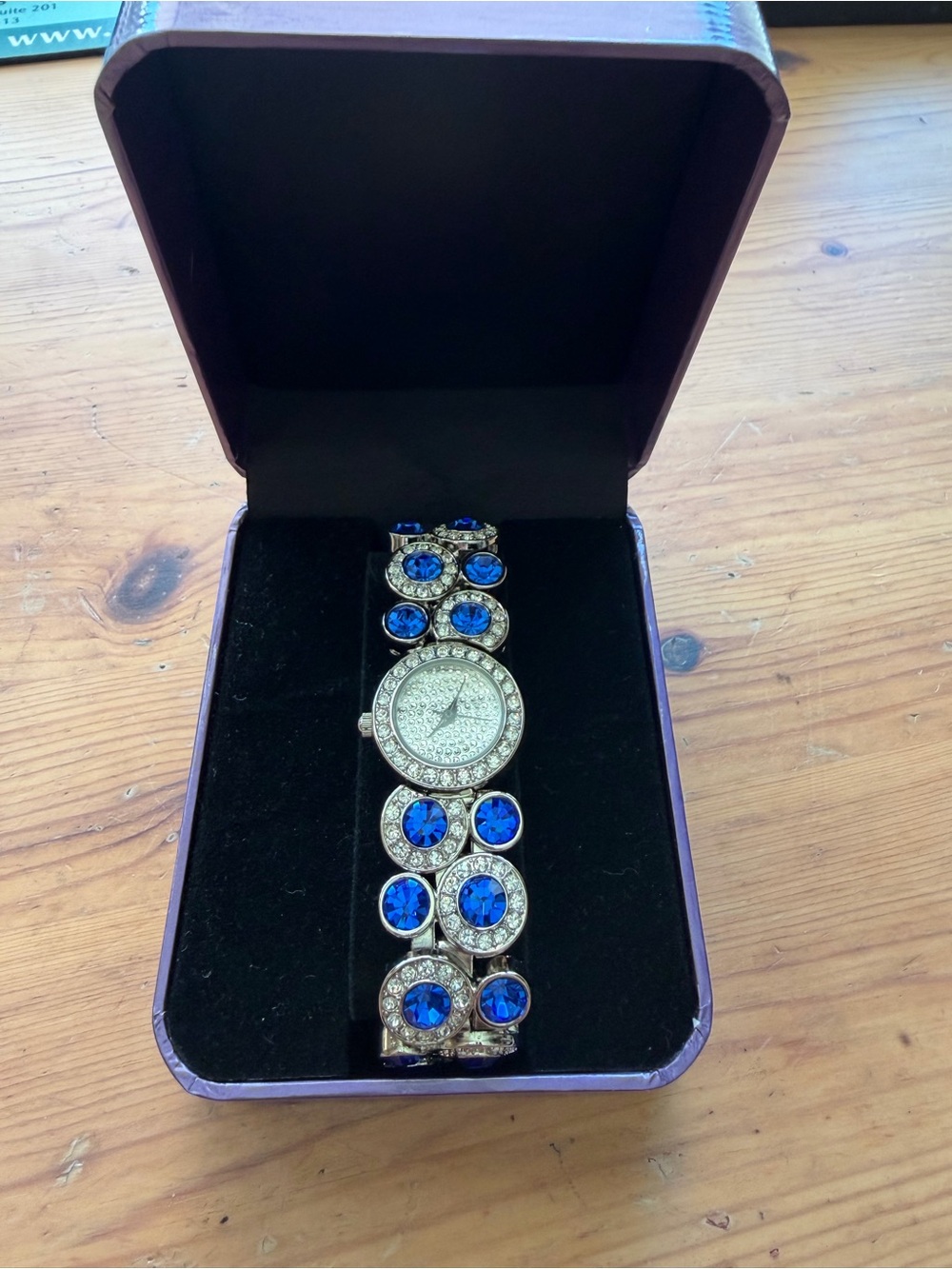 Suzanne Somers Blue and White Diamond Watch
